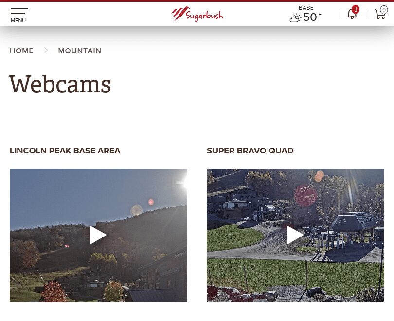 Sugarbush New Webcams
