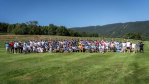A group of golfers at the Sugarbush Resort Golf Club for the High Fives golf tournament