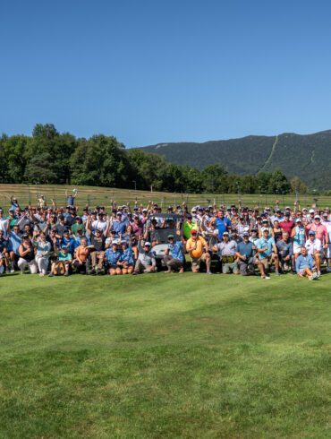 A group of golfers at the Sugarbush Resort Golf Club for the High Fives golf tournament