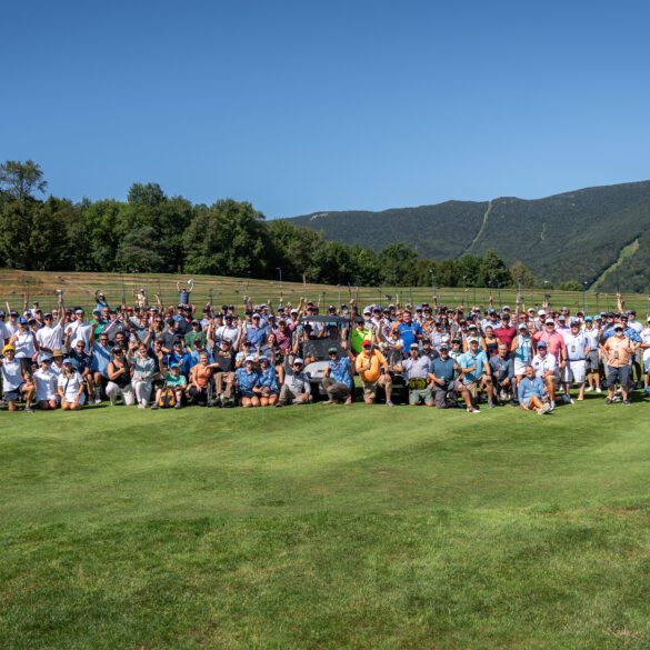 A group of golfers at the Sugarbush Resort Golf Club for the High Fives golf tournament