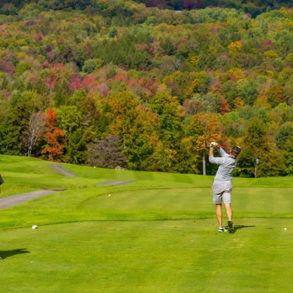 Teeing off during the fall