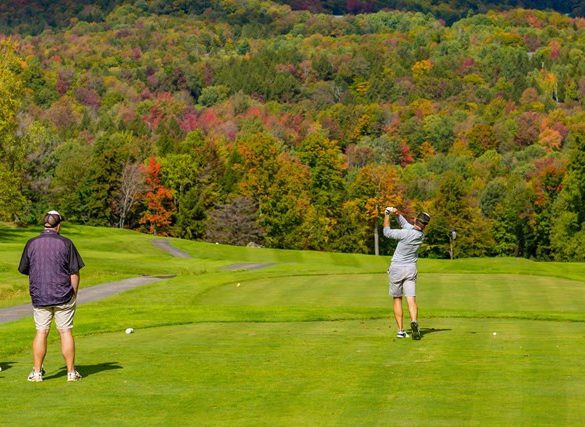 Teeing off during the fall
