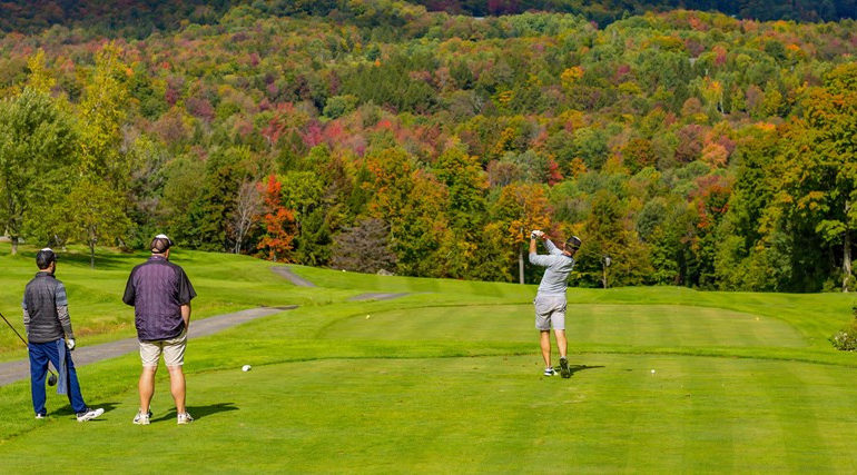 Teeing off during the fall
