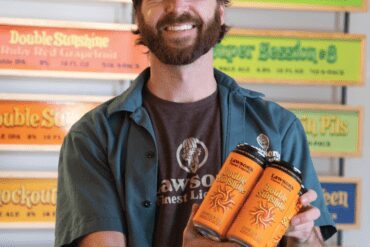 Lawson's Employee with Beer