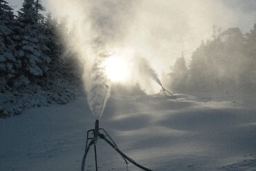 snow guns blowing snow