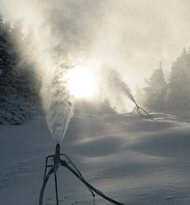 snow guns blowing snow