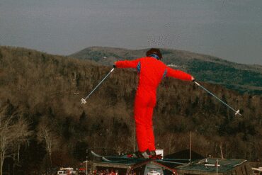 Red Skier at Mt. Ellen
