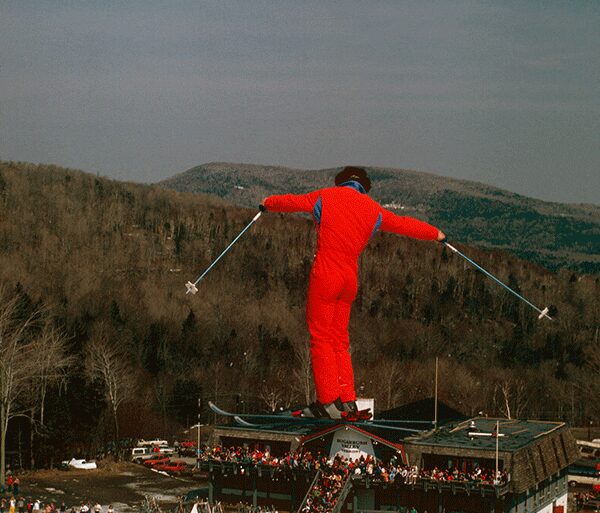 Red Skier at Mt. Ellen