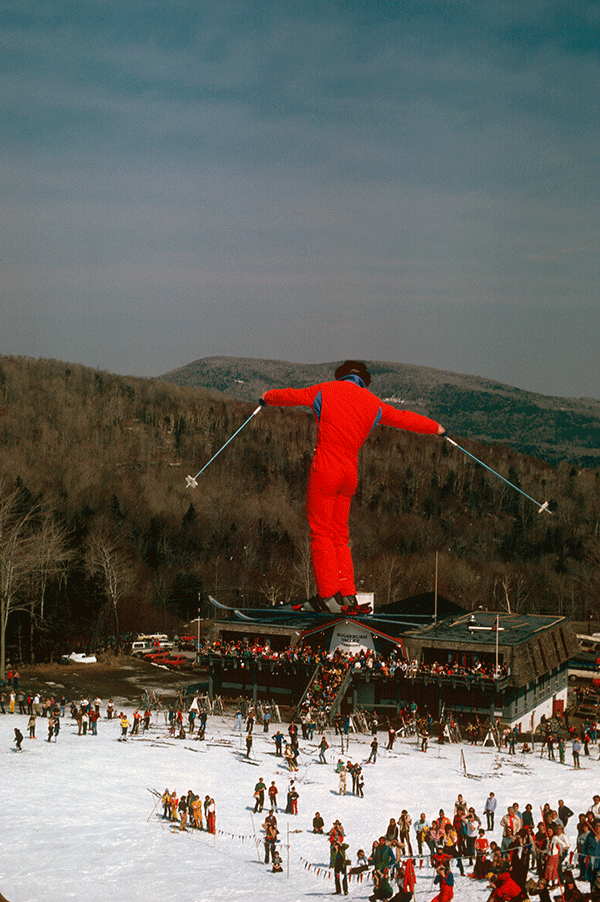 Red Skier at Mt. Ellen